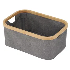 Showerdrape Cotswold Grey & Bamboo Bathroom Storage Basket