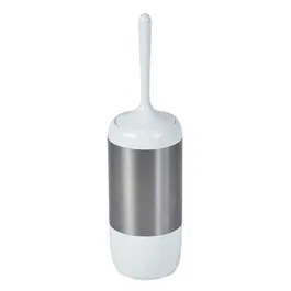 Showerdrape Elite White Stainless Steel Toilet Brush & Holder