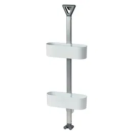 Showerdrape Elements White 2-Tier Basket Hanging Shower Caddy