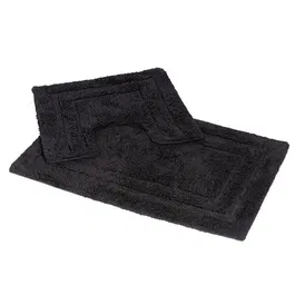 Showerdrape Pinnacle Charcoal 2 Piece 100% Cotton Bath Mat Set