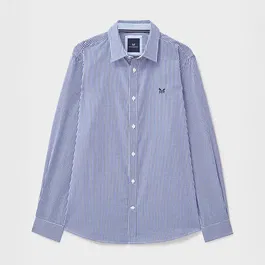 Crew Clothing Mens Micro Gingham Classic Fit Shirt Ultramarine Blue