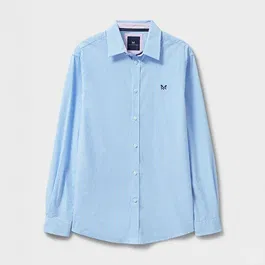 Crew Clothing Mens Micro Gingham Classic Fit Shirt Heritage Sky Blue