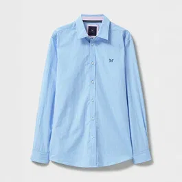 Crew Clothing Mens Micro Stripe Classic Fit Shirt Heritage Sky Blue
