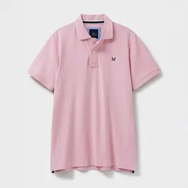 Crew Clothing Mens Classic Cotton Pique Polo Shirt Heritage Classic Pink