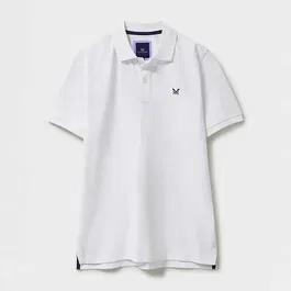 Crew Clothing Mens Classic Cotton Pique Polo Shirt Heritage White