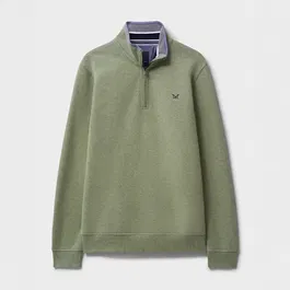 Crew Clothing Mens Classic Half Zip Sweatshirt Artichoke Marl