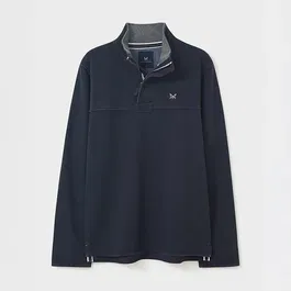 Crew Clothing Mens Padstow Cotton Pique Sweatshirt Navy