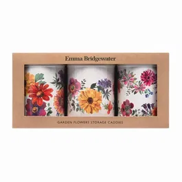 Emma Bridgewater Garden Flowers Set of 3 Round Caddies
