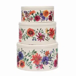 Emma Bridgewater Garden Flowers Set of 3 Round Cake Tins