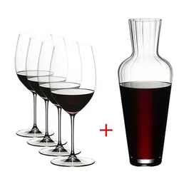 Riedel Veritas Cabernet Merlot Mosel Decanter & Set Of 4 Glasses