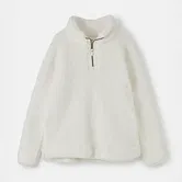 Lighthouse Bay Half Zip Sherpa Fleece Sweatshirt Coconut