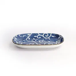 Tokyo Design Studio Tokyo Blue Karakusa 18.7 x 13cm Oblong Plate