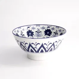 Tokyo Design Studio Tokyo Blue Botan 18 x 9cm Mixed Ramen Bowl