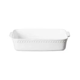 Costa Nova Pearl White 33cm Medium Rectangular Baker