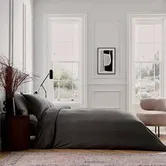 Bedeck of Belfast Fine Linens Serra Dobby Stripe Cover Set Charcoal