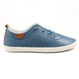 Lunar St Ives Mid Blue Plimsolls