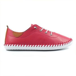Lunar St Ives Raspberry Plimsolls