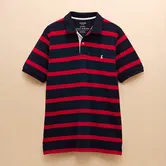 Joules Mens Navy Red Stripe Woody Polo Shirt