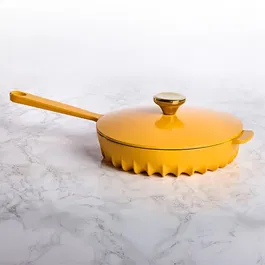 Fireup Cast Iron Yellow 1.8L Skillet with Lid