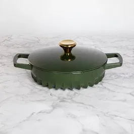 Fireup Cast Iron Olive Green 2L Braiser with Lid