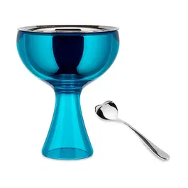 Alessi Big Love Azure Blue Bowl And Spoon