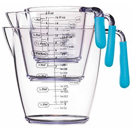 Colourworks Three Piece Measuring Jug Set (200ml/400ml/900ml) Blue