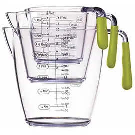 Colourworks Three Piece Measuring Jug Set (200ml/400ml/900ml) Green