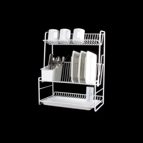 Delfinware Wireware White 3 Tier Plate Rack