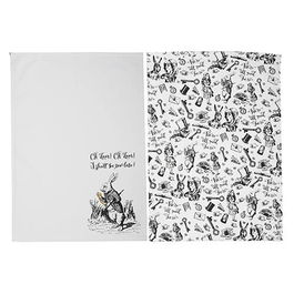 Alice In Wonderland Set of 2 Tea Towels