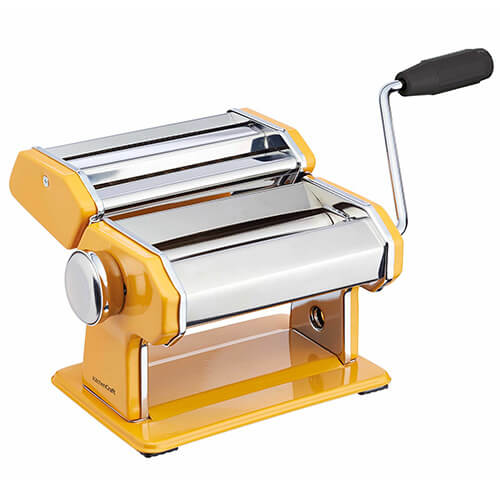 World of Flavours Italian Deluxe Double Cutter Pasta Machine Yellow