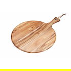 Natural Elements Acacia Wood Round Serving Paddle Board