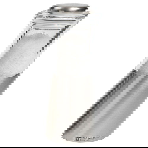 T&G CrushGrind Apollo Brushed Stainless Steel and Acrylic Salt Mill