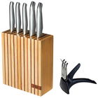 Furi Pro 7 Piece Wood Knife Block Set With Diamond Sharpener