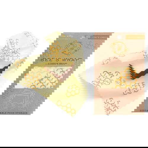 Bee`s Wrap Honeycomb Print Set Of 3 Cheese Wraps