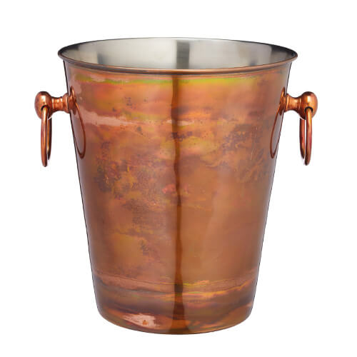 BarCraft Swirling Copper Finish Champagne Bucket