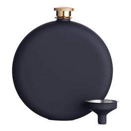 BarCraft Hip Flask and Funnel Set 350ml Black