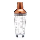 BarCraft Copper Finish Glass Cocktail Shaker