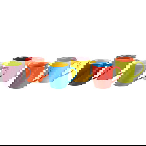 BIA Set of 6 Cappuccino Mugs Assorted Colours