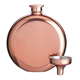 BarCraft Hip Flask and Funnel Set 140ml Copper