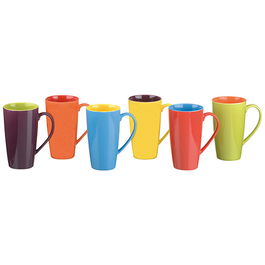 BIA Set of 6 Latte Mugs Assorted Colours