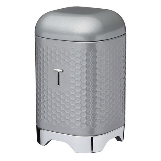 Lovello Retro Shadow Grey Textured Tea Canister