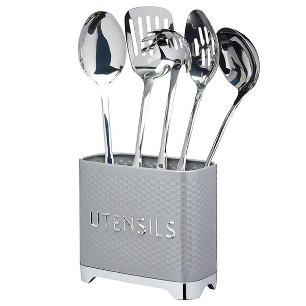 Lovello Retro Shadow Grey Textured Utensil Holder
