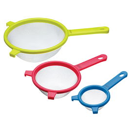 Colourworks Set of Three Stainless Steel Fine Mesh Round Sieves