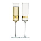 Anton Studios Set of 2 SoHo Champagne Flutes Gold