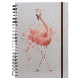 Wrendale Designs Pretty In Pink Flamingo Large A4 Notebook
