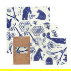 Bee`s Wrap Bees And Bears Set of 3 Assorted Size Wraps