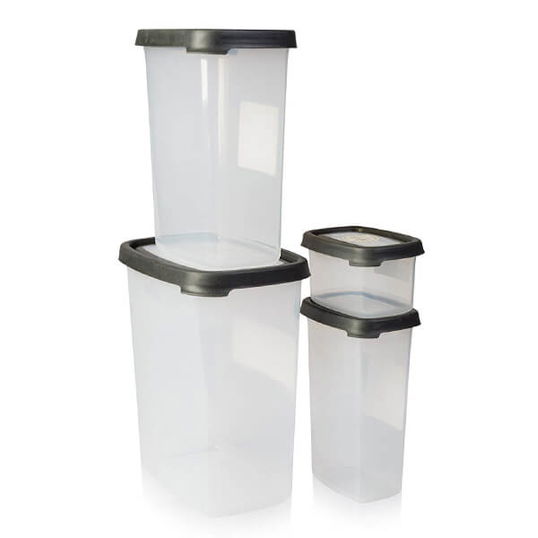 Wham Seal It 4 Piece Rectangular Food Box Set Graphite