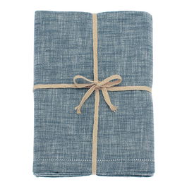 Walton & Co Flint Blue Chambray Tablecloth 130x280cm
