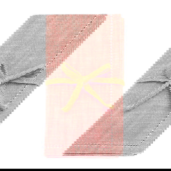 Walton & Co Terracotta Blush Chambray Set Of 4 Napkins