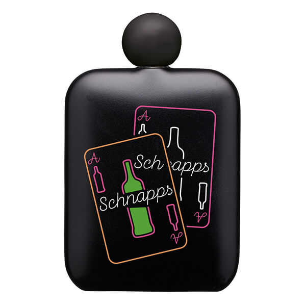 Barcraft Hip Flask Schnapps 145ml Black